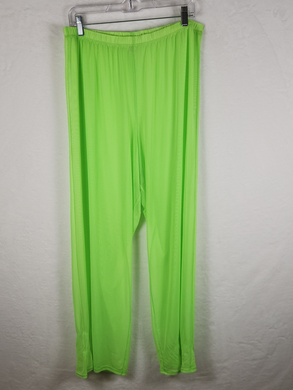 Neon Green Women’s Beach Coverup Pants Sheer Mesh Size 2X